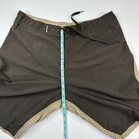 Hurley Men's Brown Tan Surf Swim Board Shorts Size Large/W35.25/L10.5 - Picture 9 of 12